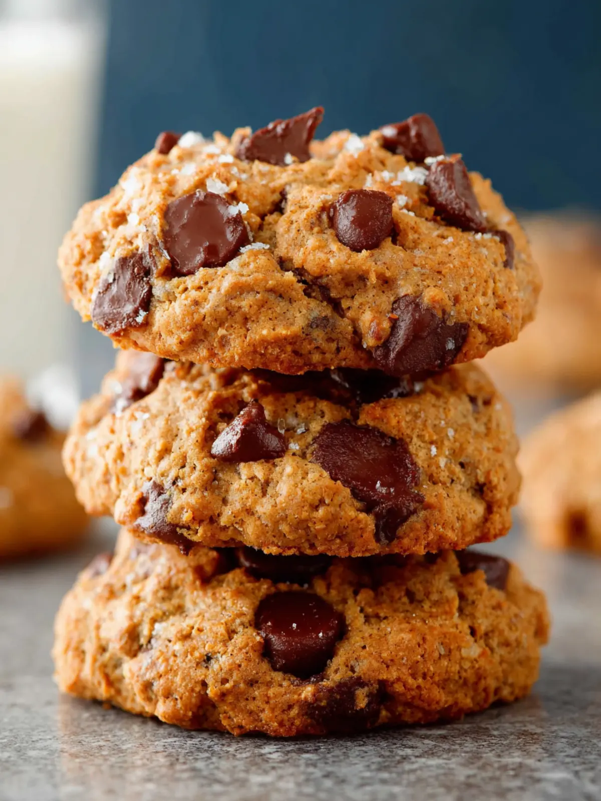 Soft Vegan Oatmeal Chocolate Chip Cookies First Image