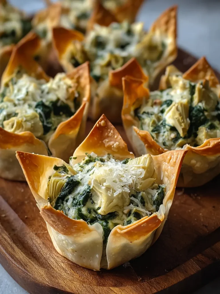 Delicious Spinach and Artichoke Wonton Cups Recipe to Try! First Image