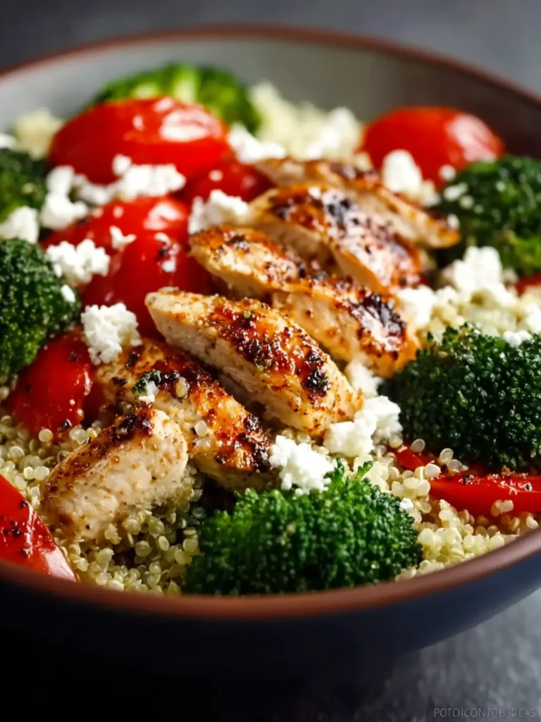 Mediterranean Chicken Quinoa Bowl with Broccoli and Tomato First Image