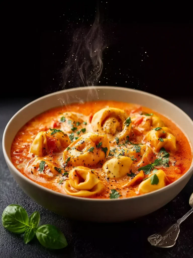 Cheesy Tomato Tortellini Soup First Image