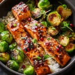 Irresistible Teriyaki Salmon Bowls with Crispy Brussels Sprouts First Image