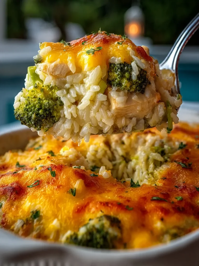 Cheesy Broccoli Chicken and Rice Casserole First Image