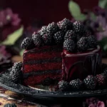 Decadent Blackberry Velvet Gothic Cake First Image