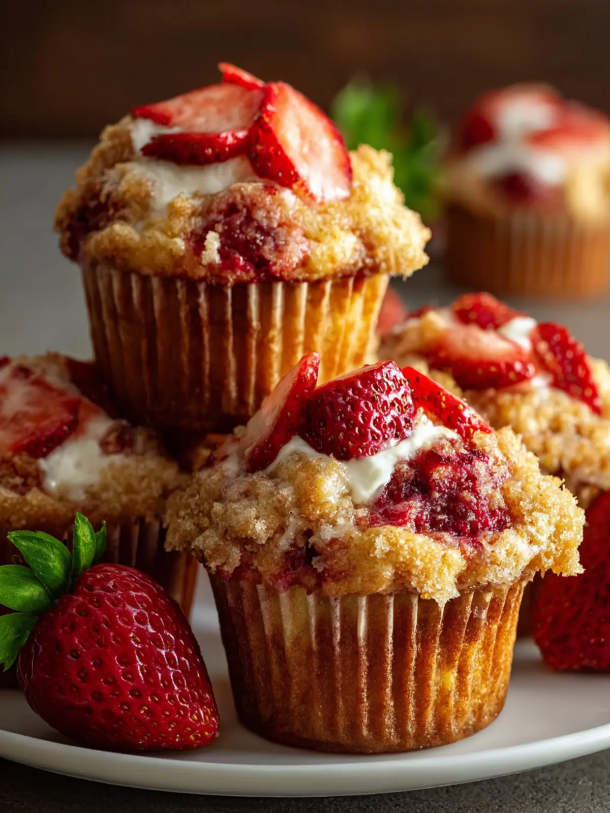 Strawberry Cream Cheese Muffins First Image