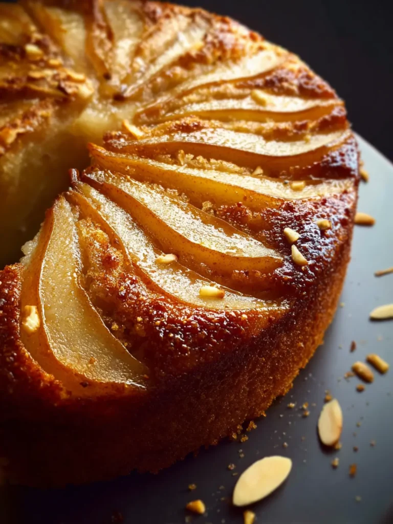 brown butter pear almond cake First Image