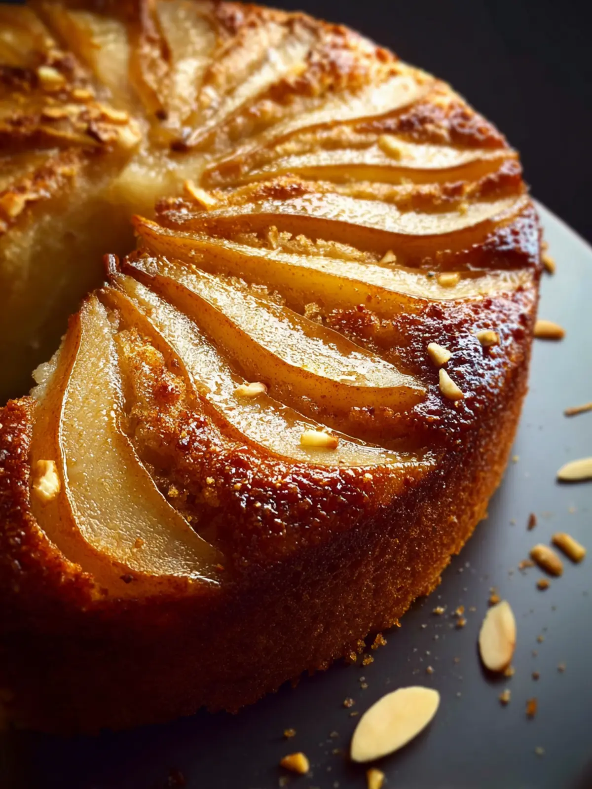 brown butter pear almond cake First Image