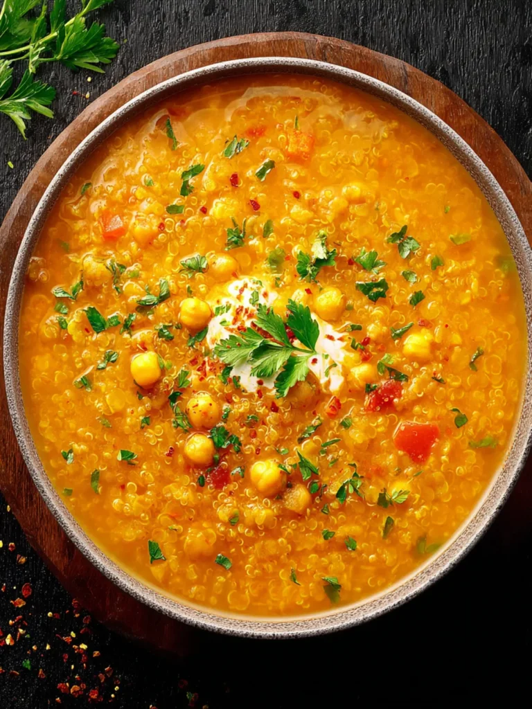 Curried Red Lentil Soup with Chickpeas and Quinoa First Image