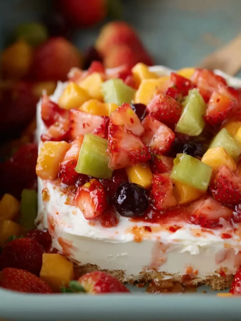 Layered Cream Cheese and Fruit Salsa Dip First Image