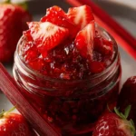 Strawberry Rhubarb Vanilla Bean Jam with Cinnamon Spice Delight First Image