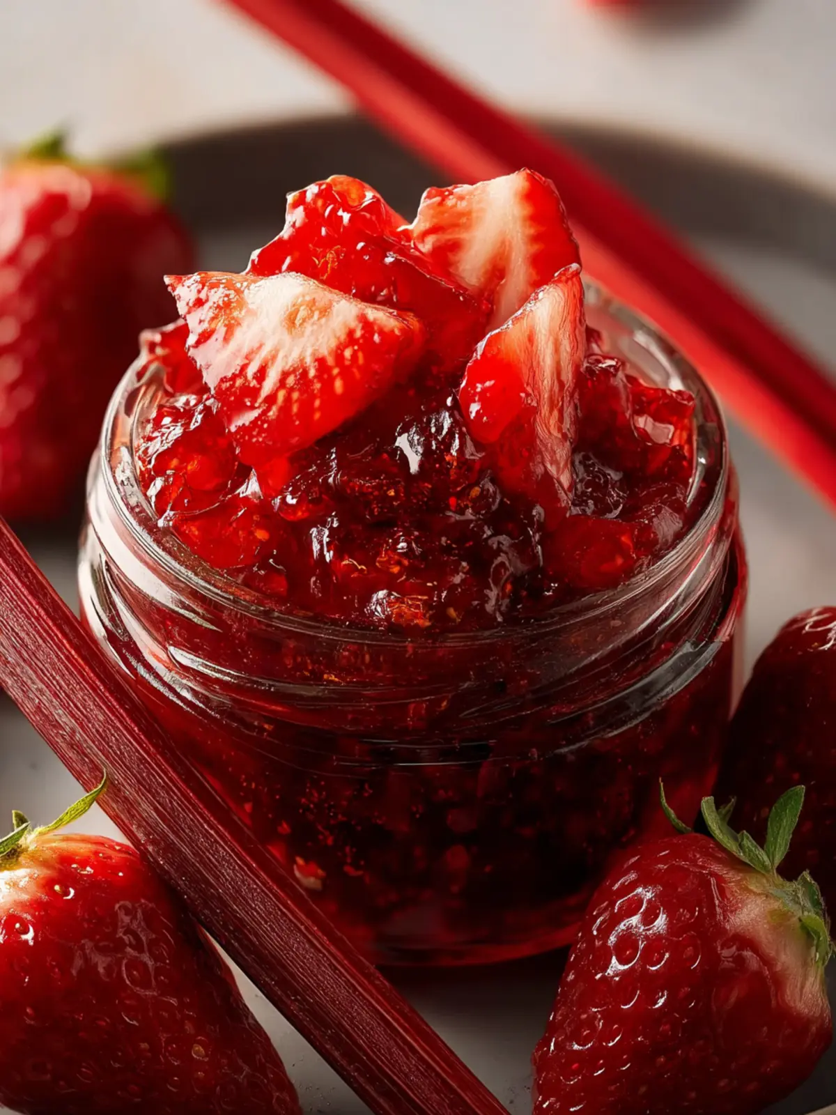 Strawberry Rhubarb Vanilla Bean Jam with Cinnamon Spice Delight First Image