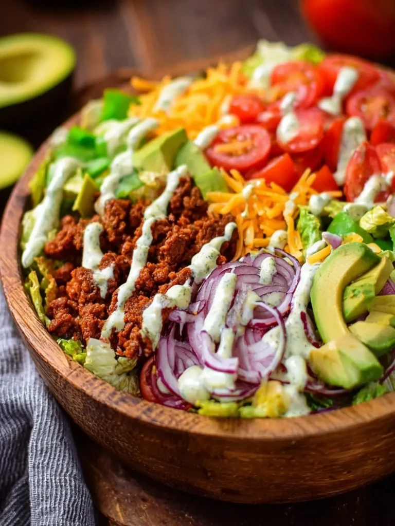 Taco Salad Recipe with Avocado Ranch Dressing First Image